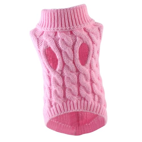 Qianly Gestrickter Hundepullover, Welpenkleidung, Winter Hundepullover, für Den Park, Rosa M von Qianly