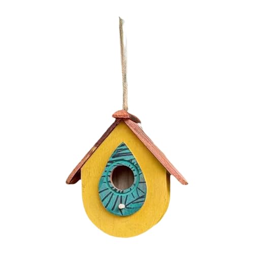 Qianly Hängende Vogelhaus außerhalb Hummingbird Garden Decor Vogelschutz für Zaunbäume, Gelb Qianly Hängende Vogelhaus außerhalb Hummingbird Garden Decor Vogelschutz für Zaunbäume, Gelb von Qianly