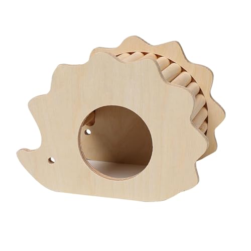 Qianly Hamster Holz Haus Versteck Spielzeug Meerschweinchen Käfig Zubehör Käfig Dekor Übung Spielzeug, Igelform Qianly Hamster Holz Haus Versteck Spielzeug Meerschweinchen Käfig Zubehör Käfig Dekor Übung Spielzeug, Igelform von Qianly
