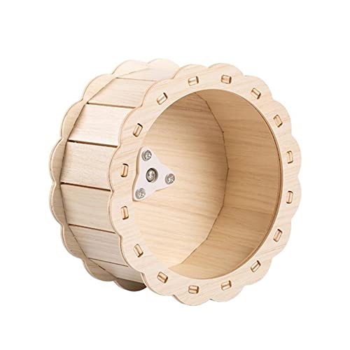 Qianly Hamster Holz Laufrad Laufrad Leise für Käfig, Hamster Laufband Hamster Spielzeug für Ratten, Zwerghamster, Rennmäuse, andere Kleintiere, Kätzchen, 21CM von Qianly