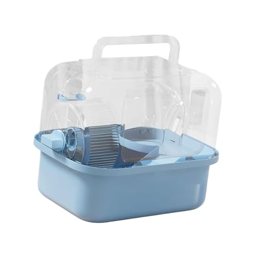 Qianly Hamster Käfig Haustier Lebensraum mit Wasserflasche Interaktives Haus Kleiner Tier Käfig für kleine Tiere Ratten Zuckergleiter Kaninchen, Blau von Qianly