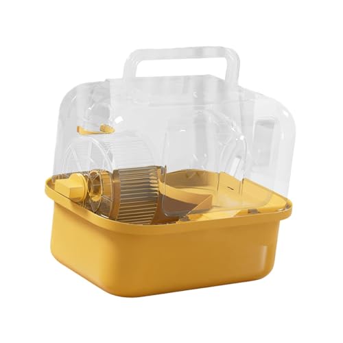 Qianly Hamster Käfig Haustier Lebensraum mit Wasserflasche Interaktives Haus Kleiner Tier Käfig für kleine Tiere Ratten Zuckergleiter Kaninchen, Gelb von Qianly