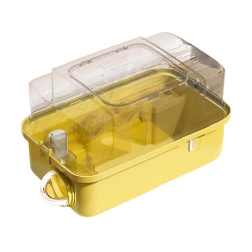 Qianly Hamster Träger Cage Meerschweinchen Reise Transport Transportable für Zuckergleiter Tragbar, Gelb, Style B von Qianly