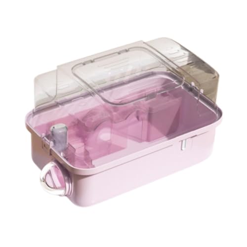 Qianly Hamster Träger Cage Meerschweinchen Reise Transport Transportable für Zuckergleiter Tragbar, Rosa, Style B von Qianly