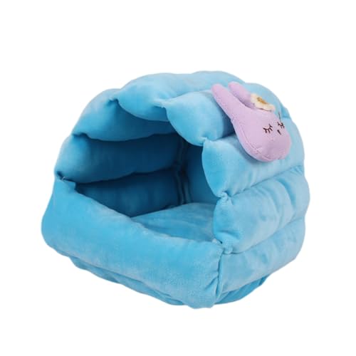 Qianly Hamster Warmes Nest Kleines Haustierbett Schönes warmes weiches Hamsterschlafnest Haushütte für Käfigzubehör Sugar Gliders, Blau von Qianly