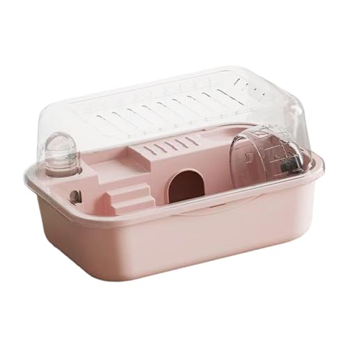 Qianly Hamsterkäfig für Kleintiere, Tragbare Struktur mit öffnendem Oberteil, Transparentes Design für Mäuse Und Igel, Rosa Qianly Hamsterkäfig für Kleintiere, Tragbare Struktur mit öffnendem Oberteil, Transparentes Design für Mäuse Und Igel, Rosa von Qianly