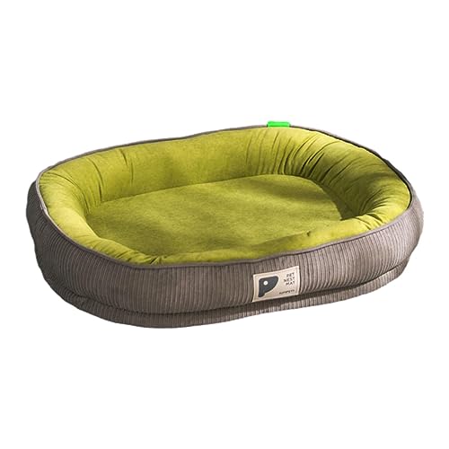 Qianly Haustierbett, grün, grau, Hundebett, Kissen, weiche, rutschfeste Unterseite, Couch mit abnehmbarem Bezug, waschbares Hundebett, Hundekistenbett für, 50x40cm von Qianly