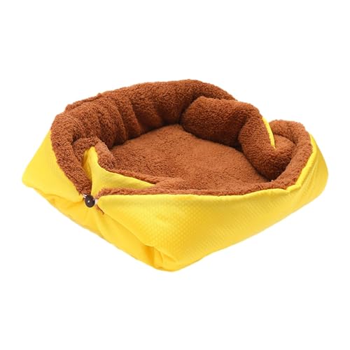 Qianly Haustierbett Hundebetten Welpenhütte Selbstwärmendes Katzenbett Kissen für Katzen Hunde Haustiere Zubehör, Gelb Qianly Haustierbett Hundebetten Welpenhütte Selbstwärmendes Katzenbett Kissen für Katzen Hunde Haustiere Zubehör, Gelb von Qianly