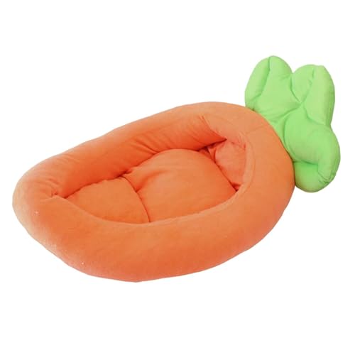 Qianly Haustierbett mit Karottenmotiv für Kleine bis Mittelgroße Tiere, Waschbar Und Aus Plüsch, L Qianly Haustierbett mit Karottenmotiv für Kleine bis Mittelgroße Tiere, Waschbar Und Aus Plüsch, L von Qianly