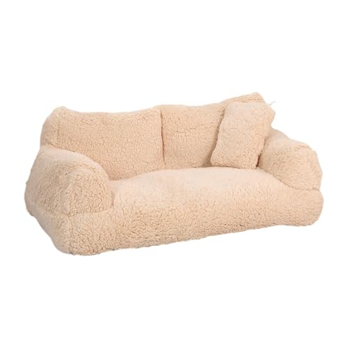 Qianly Haustiersofa Betthundbett Tragbare Anti Rutsch Katzensofa Plüsch für Kleine Hunde Katzen, Beige Yellow L Qianly Haustiersofa Betthundbett Tragbare Anti Rutsch Katzensofa Plüsch für Kleine Hunde Katzen, Beige Yellow L von Qianly