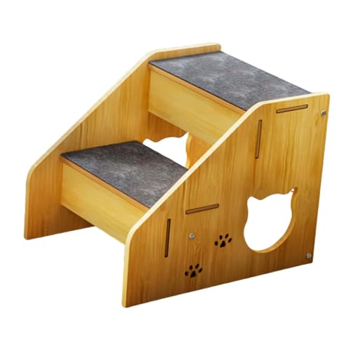 Qianly Haustierstreppe Leiter Katze Stiefhaus 2 Stufen Haustier Ramp Hund Kletterleiter für ältere Hunde von Qianly