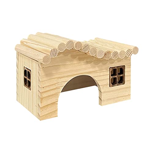 Qianly Hochwertiges Holzhaus für Hamster, Robustes Spielzeug für Nager, gemütlicher Rückzugsort von Qianly