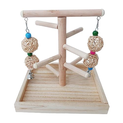 Qianly Holz Vogelkäfig Ständer Tischplatte Vögel Holz Sitzstange Vogel Sitzstange Papagei Spielständer von Qianly