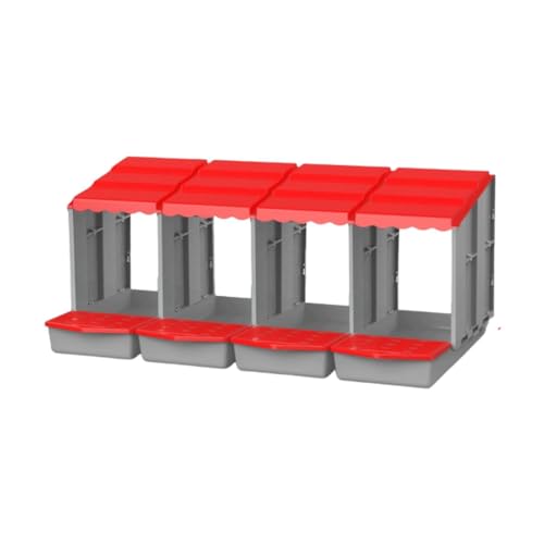Qianly Hühnernestkasten für die Eierablage, geeignet für Enten und Gänse, ideal für den Bauernhof, Rot, L von Qianly