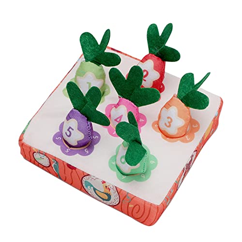 Qianly Hunde-Plüsch-Karottenmatte, interaktives Hundespielzeug, kreatives Slow-Feeder-Hunde-Puzzle-Spielzeug für kleine und mittelgroße Hunde, 6 Stück Karotten von Qianly