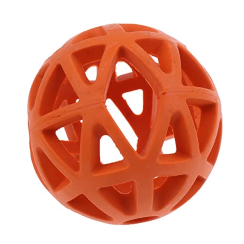 Qianly Hundespielzeug Gitterball aus Vollgummi für Kauen, Orange - L Qianly Hundespielzeug Gitterball aus Vollgummi für Kauen, Orange - L von Qianly