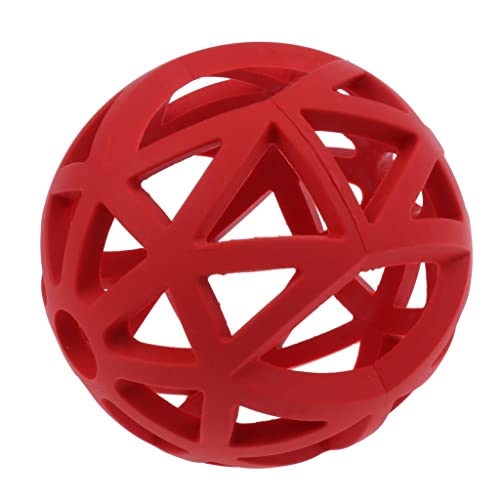 Qianly Hundespielzeug Gitterball aus Vollgummi für Kauen, Rot - S Qianly Hundespielzeug Gitterball aus Vollgummi für Kauen, Rot - S von Qianly