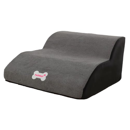 Qianly Hundetreppe für Kleine Hunde, 2 Stufen für Hohe Betten, Hochdichter Schaumstoff mit Abnehmbarem, Waschbarem Bezug, Haustiertreppe, Grau Qianly Hundetreppe für Kleine Hunde, 2 Stufen für Hohe Betten, Hochdichter Schaumstoff mit Abnehmbarem, Waschbarem Bezug, Haustiertreppe, Grau von Qianly