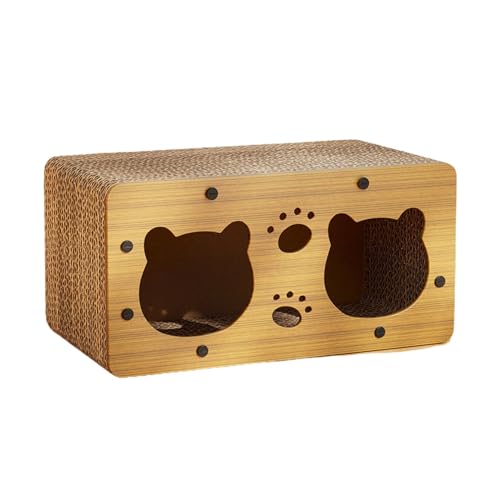 Qianly Katze Wellpappe Haus Lounge Bett Kitty Condo Scratch Pad Spielzeug für Haustier Geschenk Home Decor, Einzelne Schicht von Qianly