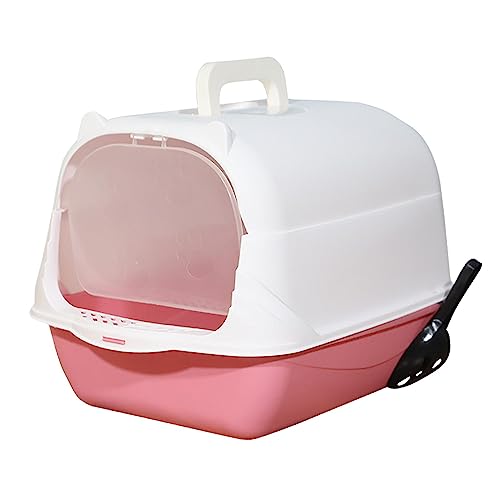 Qianly Katze mit Kapuze Und Deckel, Kätzchentöpfchen, Geschlossene Katzentoilette mit Katzentoilette vor Der Tür, Handheld-Rosa Qianly Katze mit Kapuze Und Deckel, Kätzchentöpfchen, Geschlossene Katzentoilette mit Katzentoilette vor Der Tür, Handheld-Rosa von Qianly