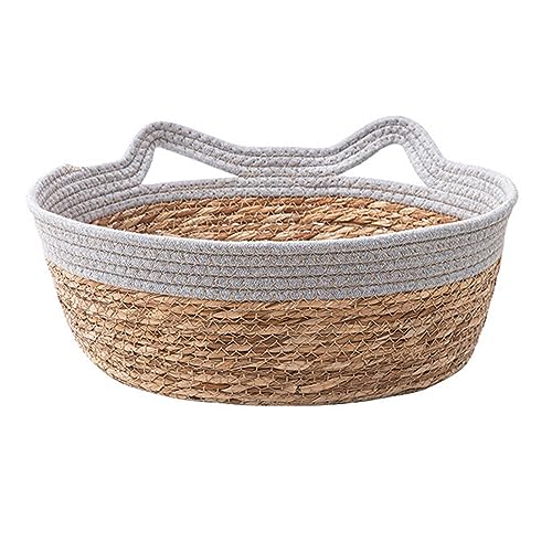 Qianly Katzenbettkorb Aus Handgewebtem Material, Kratzmatte für Katzen, Haustierliege, Kühles Hundebett für Den Sommer, grau m Qianly Katzenbettkorb Aus Handgewebtem Material, Kratzmatte für Katzen, Haustierliege, Kühles Hundebett für Den Sommer, grau m von Qianly
