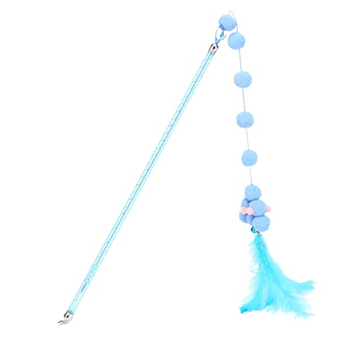 Qianly Katzenfeder Spielzeug für Interaktives Training mit Teaserstab, Blau Qianly Katzenfeder Spielzeug für Interaktives Training mit Teaserstab, Blau von Qianly