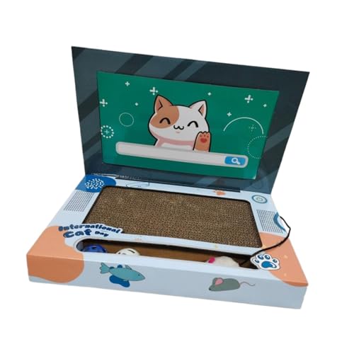 Qianly Katzenkratzbaum Laptop Karton Katzenkratzbaum Faltbar mit Maus Wellpappe Qianly Katzenkratzbaum Laptop Karton Katzenkratzbaum Faltbar mit Maus Wellpappe von Qianly