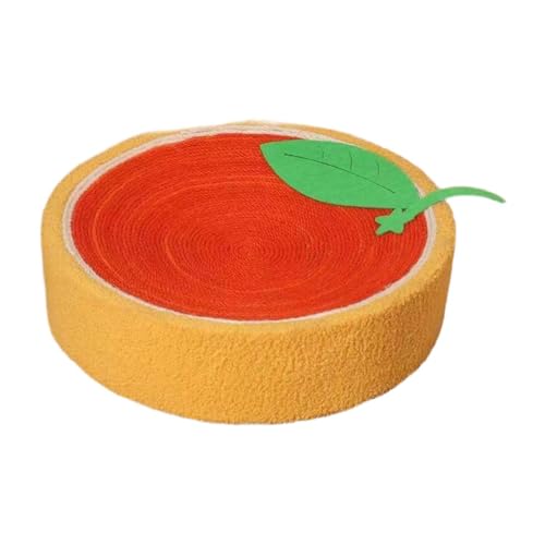 Qianly Katzenkratzbrett Aus Sisal, Rundes Kratzmöbel für Kätzchen, Orange Qianly Katzenkratzbrett Aus Sisal, Rundes Kratzmöbel für Kätzchen, Orange von Qianly