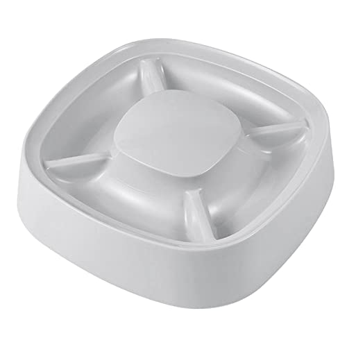 Qianly Katzennapf Tablett für Haustiergeschirr, 4 Abschnitte, Unterteilt für Kleine Hunde, Leicht zu Reinigen, rutschfeste Basis, Größe 27 X 27 X 2,7 cm, GRAU von Qianly