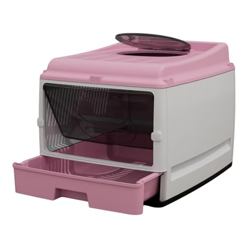 Qianly Katzenstreubox vollständig geschlossene Katzenbettpfanne Sandkasten Sandkatzen Sandbecken tragbarer spritzsicherer Kitty Müllpfanne mit, Rosa Qianly Katzenstreubox vollständig geschlossene Katzenbettpfanne Sandkasten Sandkatzen Sandbecken tragbarer spritzsicherer Kitty Müllpfanne mit, Rosa von Qianly