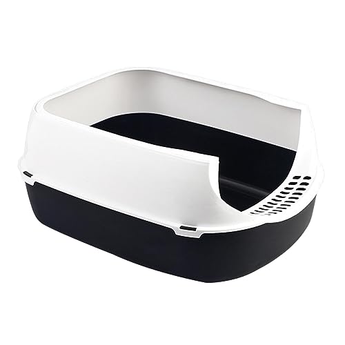 Qianly Katzentoilette/Offene Katzentoilette/Katzenklo mit Hohem Rand, Sieb für Kleine Katzen, Leicht zu Reinigen Und Zusammenzubauen, Schwarz Qianly Katzentoilette/Offene Katzentoilette/Katzenklo mit Hohem Rand, Sieb für Kleine Katzen, Leicht zu Reinigen Und Zusammenzubauen, Schwarz von Qianly