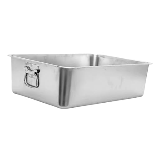 Qianly Katzentoilette Aus Rostfreiem Metall mit Griff, Katzentoilette, 45cmx35cmx10cm Qianly Katzentoilette Aus Rostfreiem Metall mit Griff, Katzentoilette, 45cmx35cmx10cm von Qianly