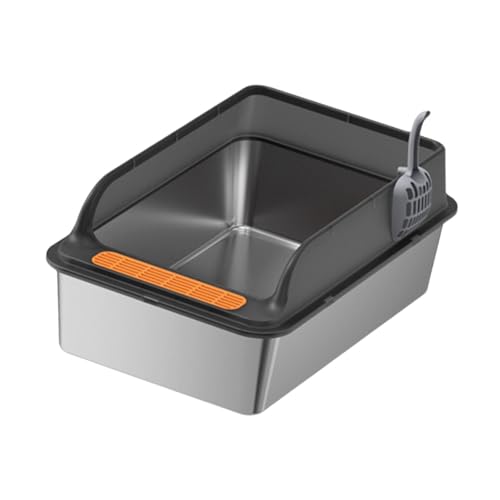 Qianly Katzentoilette mit Niedrigem Zugang, Katzensandkasten, Einfach zu Reinigen mit Löffel, Geeignet für Kleine Und Große Katzen, Schwarz Qianly Katzentoilette mit Niedrigem Zugang, Katzensandkasten, Einfach zu Reinigen mit Löffel, Geeignet für Kleine Und Große Katzen, Schwarz von Qianly