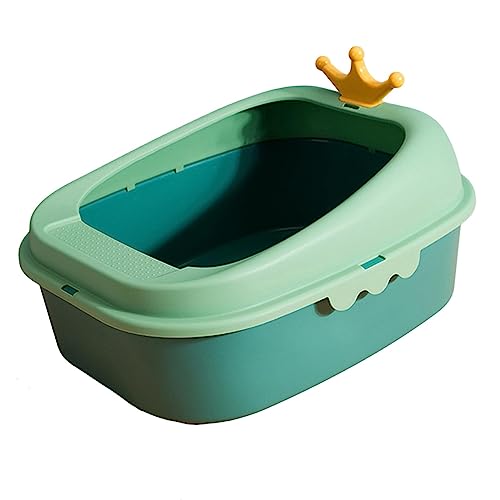 Qianly Katzentoilette mit Offenem Deckel, Katzentoilette für Innenkatzen, GRÜN Qianly Katzentoilette mit Offenem Deckel, Katzentoilette für Innenkatzen, GRÜN von Qianly