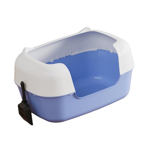 Qianly Katzentoilette mit Offener Oberseite Und Spritzschutz für Katzen, Blau Qianly Katzentoilette mit Offener Oberseite Und Spritzschutz für Katzen, Blau von Qianly