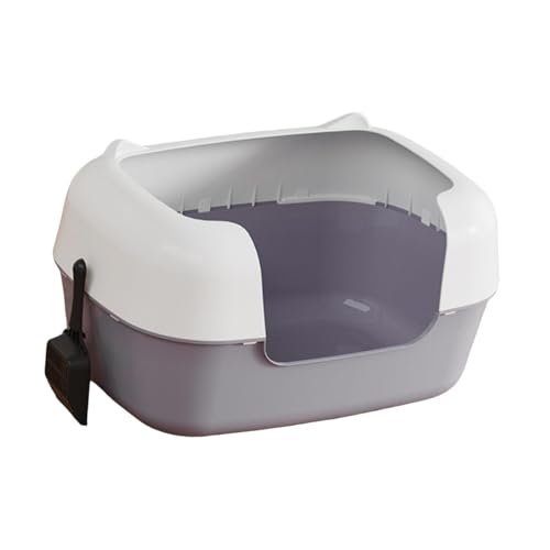 Qianly Katzentoilette mit Offener Oberseite Und Spritzschutz für Katzen, Grau Qianly Katzentoilette mit Offener Oberseite Und Spritzschutz für Katzen, Grau von Qianly