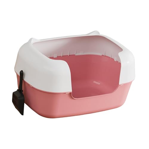 Qianly Katzentoilette mit Offener Oberseite Und Spritzschutz für Katzen, Rosa Qianly Katzentoilette mit Offener Oberseite Und Spritzschutz für Katzen, Rosa von Qianly