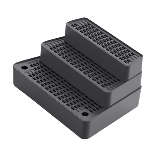 Qianly Katzentoilettenrampe Stufenmatte Katzenleiter Höhenverstellbares Design Aus Wasserdichtem Material für Katzen Aller Größen Und Den Innenber, Dunkelgrau von Qianly
