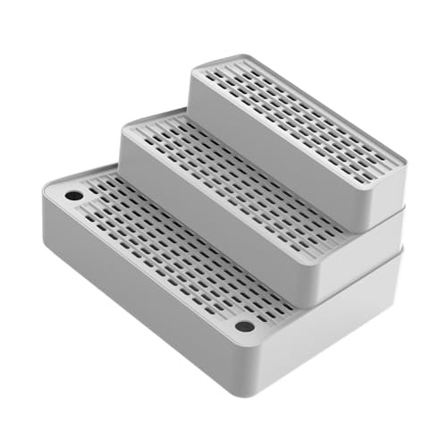 Qianly Katzentoilettenrampe Stufenmatte Katzenleiter Höhenverstellbares Design Aus Wasserdichtem Material für Katzen Aller Größen Und Den Innenber, Hellgrau von Qianly