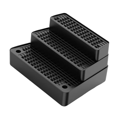 Qianly Katzentoilettenrampe Stufenmatte Katzenleiter Höhenverstellbares Design Aus Wasserdichtem Material für Katzen Aller Größen Und Den Innenber, Schwarz von Qianly