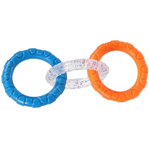 Qianly Kauspielzeug für Hunde, Welpenringe, Spielzeug, Haustiertraining für Haustiere, kleine, mittelgroße und große Hunde, orange und blau von Qianly