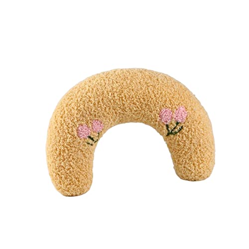 Qianly Kissen für Haustiere, Spielmatte mit Kauspielzeug, Plüschkissen für Training und Schlaf für Hunde und Katzen, Gelb von Qianly
