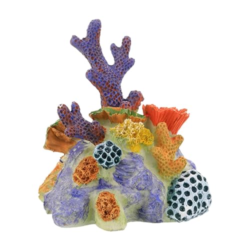 Qianly Korallenriff Ornament, Kunstharz, Statue, Aquarium Dekoration, Zubehör, Mehrzweck Dekoration, Mehrfarbig, Größe S von Qianly