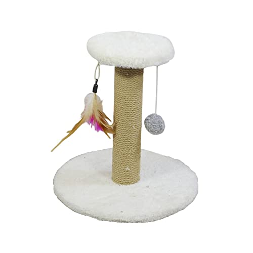 Qianly Kratzbaum für Katzen, Katzenkratzbaum, Katzenkratzbaum, Schützen Sie Ihre Möbel, Langlebiges Interaktives Spielzeug, Kätzchen, Rund Weiß Qianly Kratzbaum für Katzen, Katzenkratzbaum, Katzenkratzbaum, Schützen Sie Ihre Möbel, Langlebiges Interaktives Spielzeug, Kätzchen, Rund Weiß von Qianly