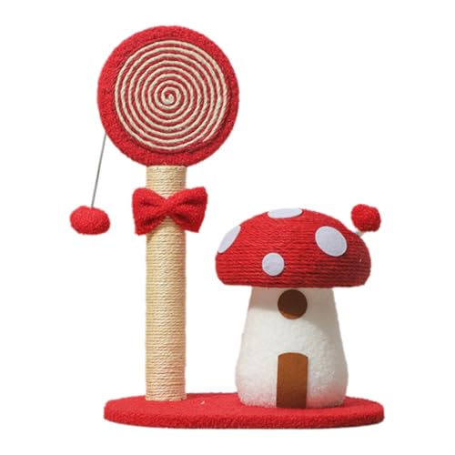 Qianly Kratzbaum für Katzen, Kratzstange mit Sockel, Sisal-Katzenkratzer für kleine Katzen, Rot Qianly Kratzbaum für Katzen, Kratzstange mit Sockel, Sisal-Katzenkratzer für kleine Katzen, Rot von Qianly