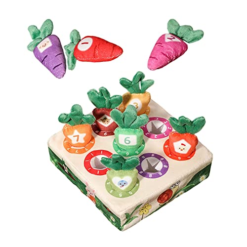 Qianly Lustiges Karotten-Plüschtier für Hunde, Gemüse-Frucht-Interaktions-Bildungsspiel Karotten-Stofftier, Geschenk-Haustierbisspuppe, 9 Löcher von Qianly