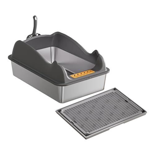 Qianly Öffnen Sie Müllbox Kitty Litter Box Katze Sandbox Öffnen Sie Top Pet Müllschale für Innenkatze, Tiefgrau mit Matte Qianly Öffnen Sie Müllbox Kitty Litter Box Katze Sandbox Öffnen Sie Top Pet Müllschale für Innenkatze, Tiefgrau mit Matte von Qianly
