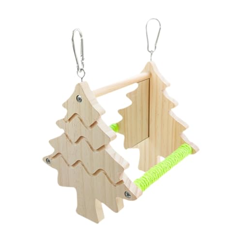 Qianly Papagei doppelseitiger Mirror Barsch Holz Vogelschwang Dekorative Hängsspielzeugkäfig -Accessoire für Lovebird kleine Vögel Qianly Papagei doppelseitiger Mirror Barsch Holz Vogelschwang Dekorative Hängsspielzeugkäfig -Accessoire für Lovebird kleine Vögel von Qianly