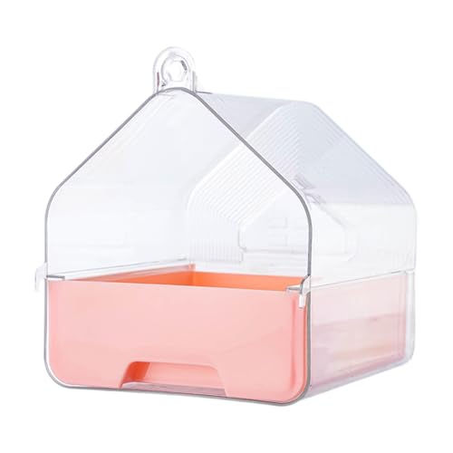 Qianly Papageienbadewanne, Vogelkäfig Zubehör, Badehaus für Sittiche Und Kleine Vögel, Rosa von Qianly