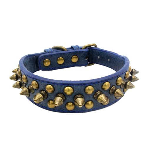 Qianly Pet Fashion Halsband, Anti Hundehalsband, Verstellbar, Haustier Trainingshalsband für, L blau von Qianly